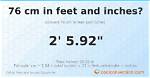 76.5 Cm to Feet and Inches