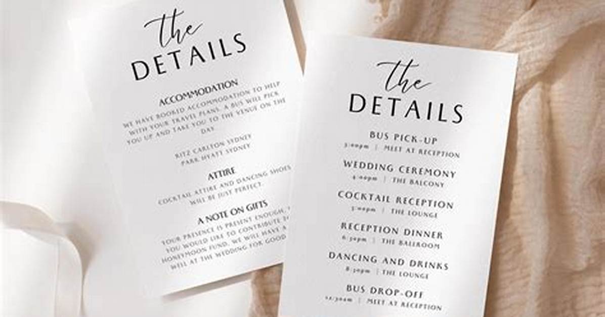 All the Details of His Wedding