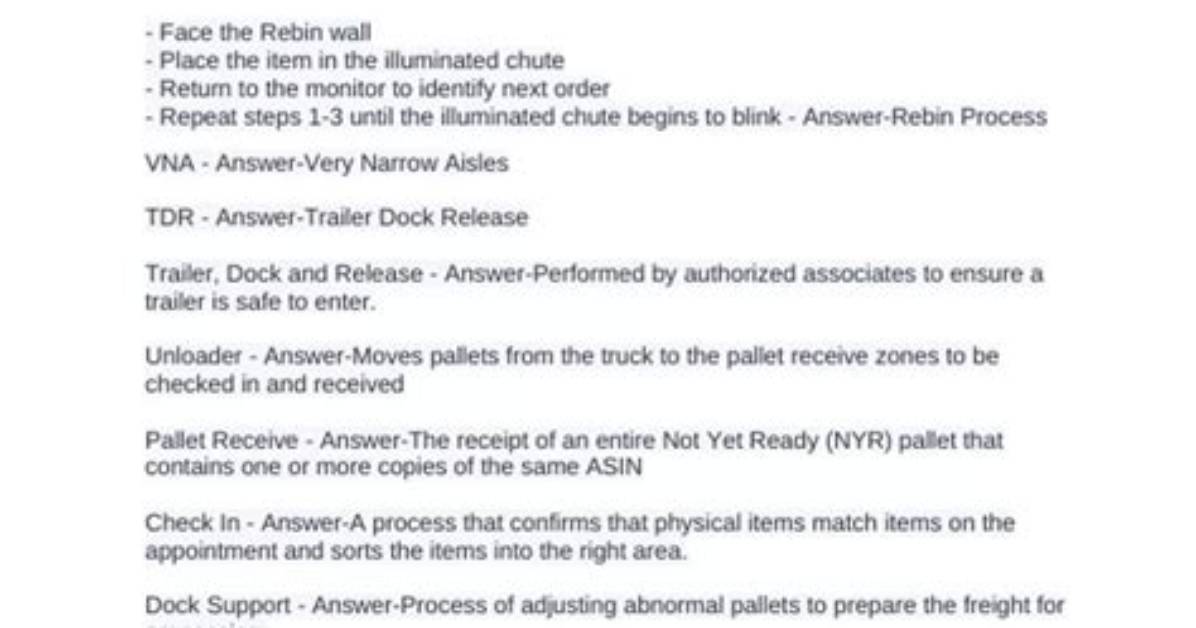 Amazon Day 1 Final Exam Answers