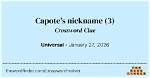 Capotes Nickname Nyt Crossword Clue, Find Capotes Nickname Crossword Nyt Answer