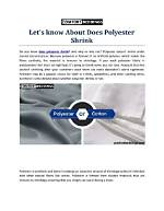 Does Polyester Shrink? Here's What You Need to Know!