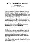 Exploring Personal Statements and Impact