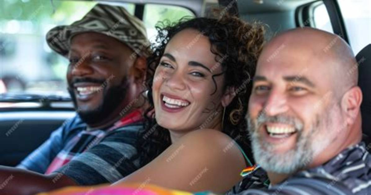 Steffy Moreno and Friends Enjoying Car Ride
