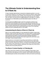 The Ultimate Guide to Understanding the Rank of Website in Google