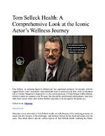 Tom Selleck's Health Journey and Beyond