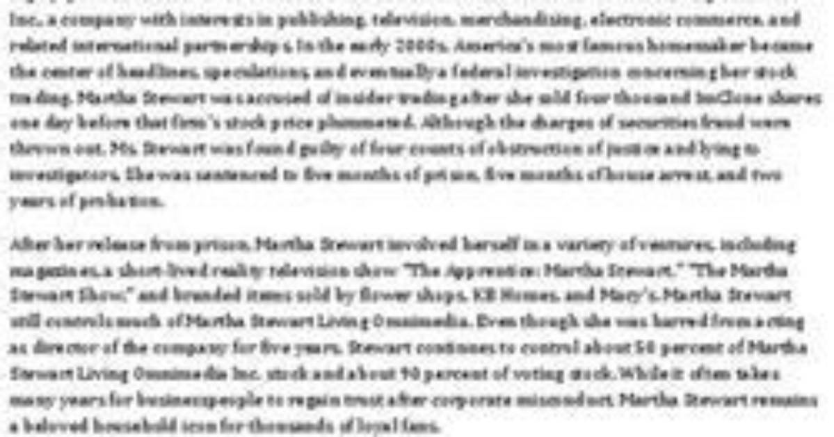 Unraveling Martha Stewart's Insider Trading Saga: the Lengthy Fallout