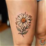 Unveil the Allure: Daisy Tattoos on Thigh