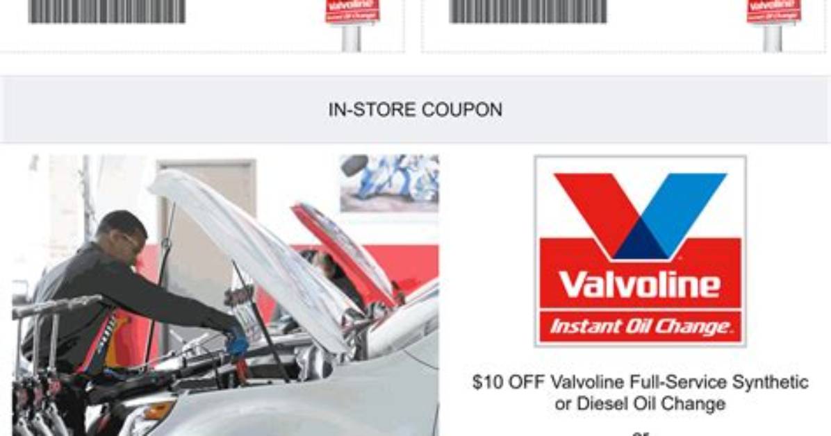 Valvoline Oil Change Deals: Coupons & Discounts 2024