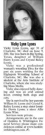 Vicky Lyons' Death from Aneurysm